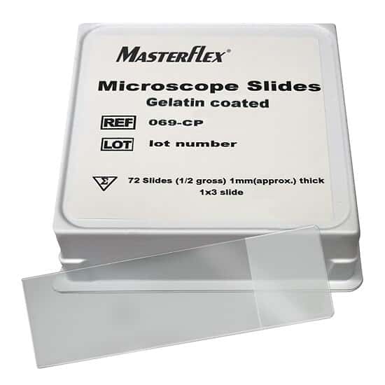ColeParmer Adhesive Coated Microscope Slide, gelatin; 144/pk from Cole