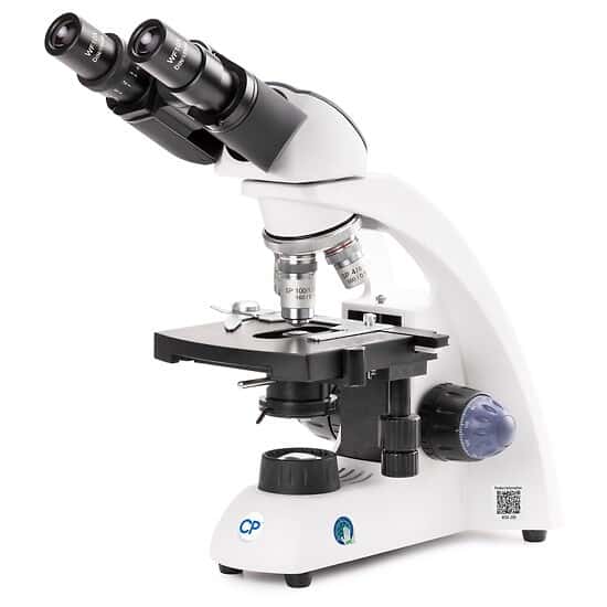 Cole-Parmer MSU-200 Compound Binocular Microscope, 4/10/40/100x, Brightfield Semi-Plan; 100-240 VAC