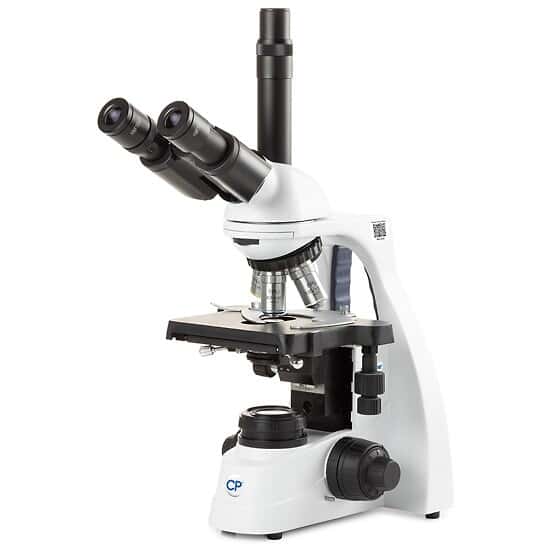 Cole-Parmer MSU-400 Compound Trinocular Microscope, 4/10/40/100x, Brightfield Semi-Plan; 100-240 VAC