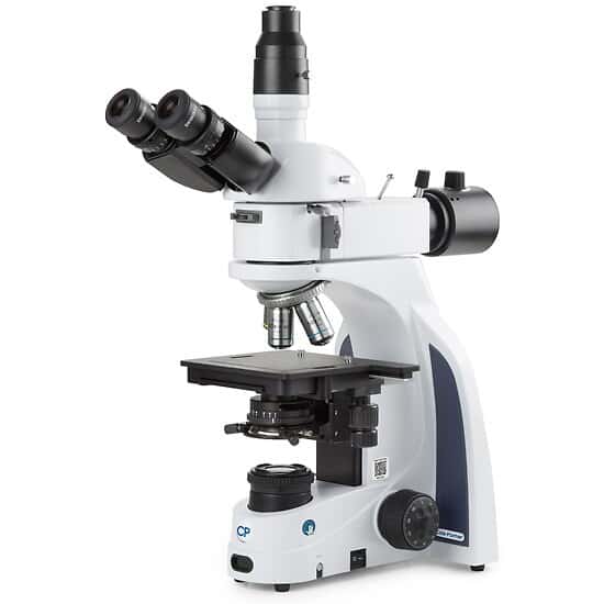 Cole-Parmer MSU-600 Compound Trinocular Microscope, 5/10/20/50x, Metallurgical Plan; 100-240 VAC