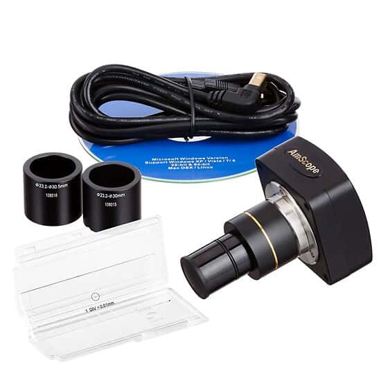 Microscope Camera with Reduction Lens and Calibration Slide, CMount