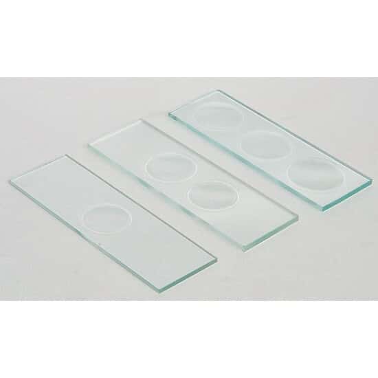 Cole-Parmer Concavity Microscope Slides, Glass, 1.3 mm Thick, 2 Concavities; 12/Pk