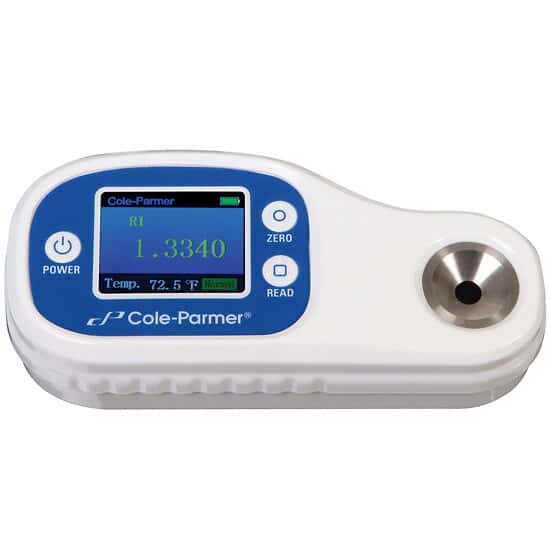 ColeParmer Digital Refractometer, 0 to 75 ethylene glycol, 58 to 32