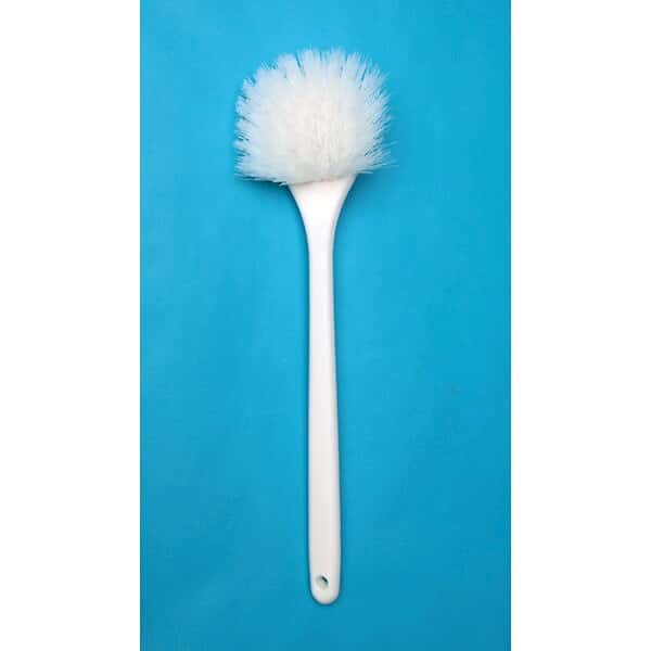 Utility Brush with 20" Handle, Nylon Bristles, White from ColeParmer