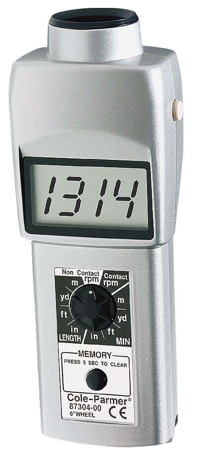 Cole-Parmer Convertible Laser Tachometer with LCD Display