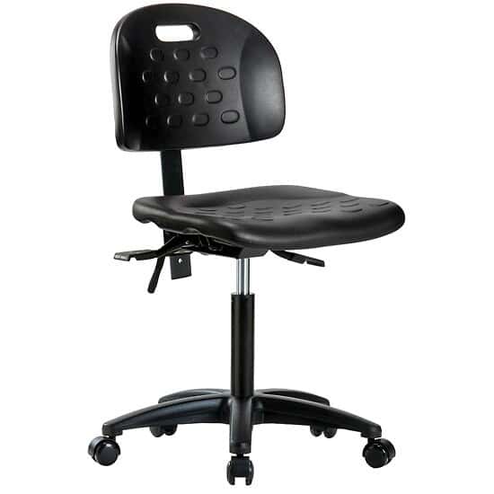 Cole-Parmer Black Polyurethane Desk Height Ergonomic Chair With Casters