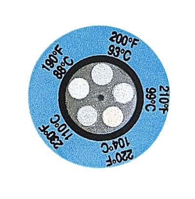 Cole-Parmer Irreversible 5-Point Round Temperature Label, 240-280F/116-138C; 25/Pk