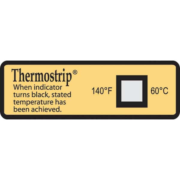 Cole-Parmer Irreversible Thermostrip Disinfection Indicator, 140F/60C; 24/Pk