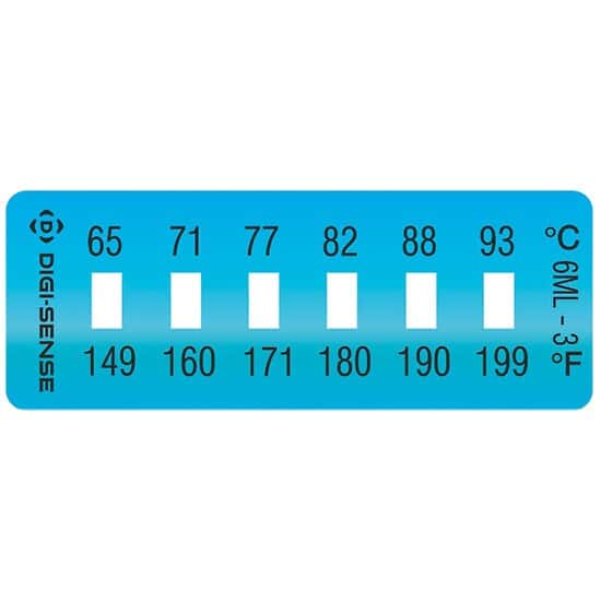 Cole-Parmer Irreversible 6-Point Horizontal Temperature Label, 149-199F ...
