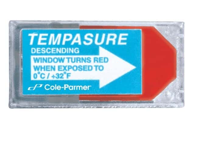 Cole-Parmer Irreversible Descending Low-Temperature Indicators, 36°F (2°C), 10 Pk