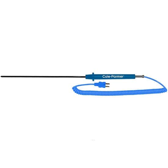 Cole-Parmer Type-T, E x tra-Long PFA Coated Probe, Mini-Connector, 10