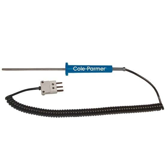 Cole-Parmer RTD Probe, 100 Ohm, ANSI 3-Blade Connector, 4
