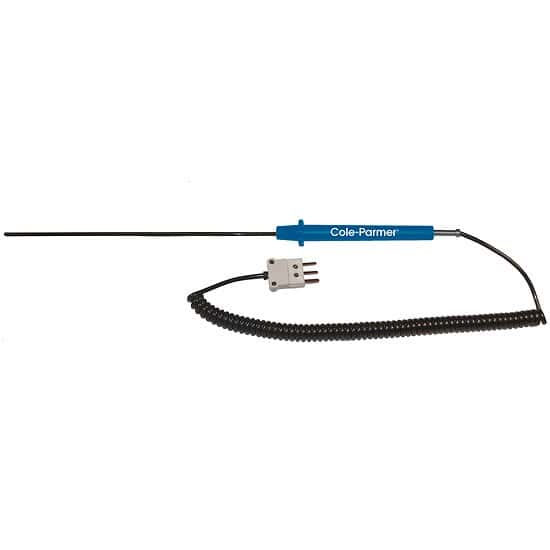 Cole-Parmer PFA-Ctd RTD Probe, 100 Ohm, ANSI 3-Blade Connector, 10