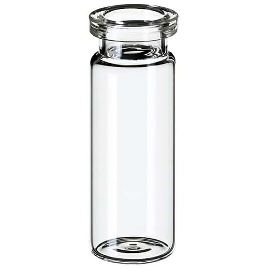 Cole-Parmer Headspace Vial, Glass, 20 mm, Crimp Neck, Flat Bottom, 10 mL; 1000/pk