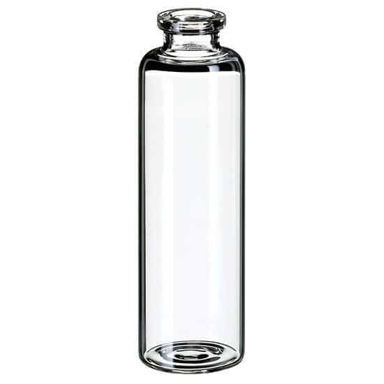 Cole-Parmer Headspace Vial, Glass, 20 mm, Crimp Neck, Flat Bottom, 50 mL; 1000/pk