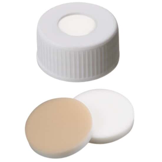 Cole-Parmer EPA Screw Cap, 24mm, White Polypropylene, Open, Silicone/ PTFE Septa 1000/pk