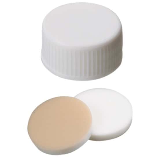 Cole-Parmer EPA Screw Cap, 24mm, White Polypropylene, Closed, UltraBond Silicone/ PTFE Septa 1000/pk