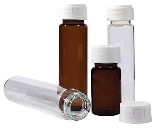 Cole-Parmer EPA Screw Vial, 60ml, 24mm, Amber Glass; 1000/pk