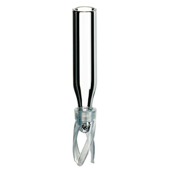 Cole-Parmer Limited-Volume Insert, Glass, Conical Bottom with Plastic Spring, Silanised, 0.1 mL 1000/pk