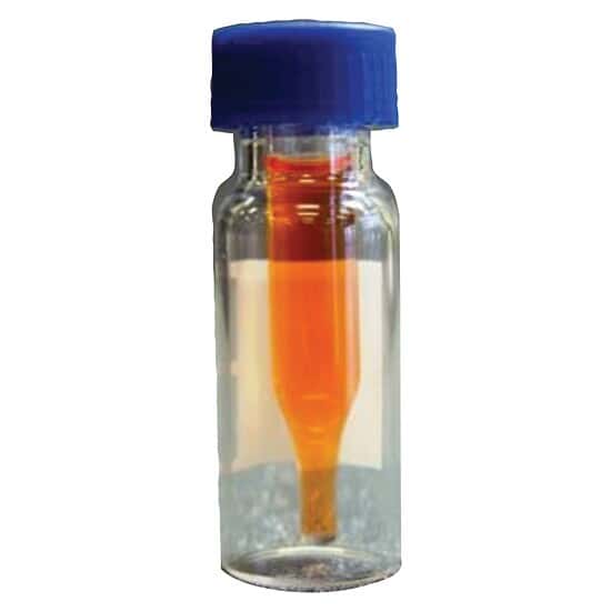 Cole-Parmer LCGC Fused-Insert Screw Top Vials, Glass, 9 mm Short Thread, 0.3 mL, PTFE/Silicone/PTFE Septum; 100/pk