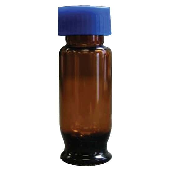 Cole-Parmer LCGC High-Recovery Screw Top Vials, Amber Glass, 9 mm Short Thread, 1.5 mL, Pre-Slit PTFE/Silicone Septum; 100/pk