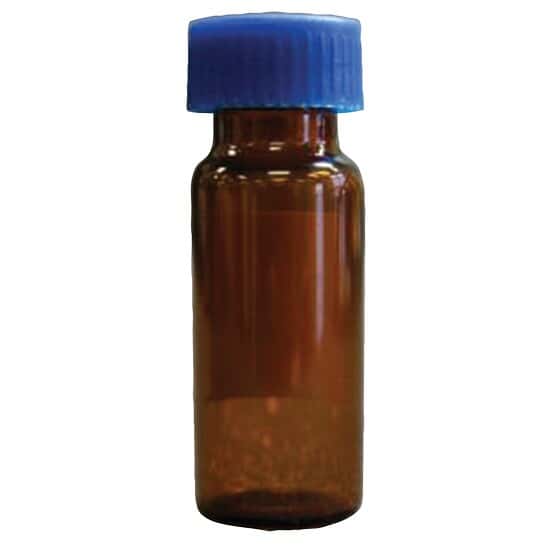 Cole-Parmer LCGC Screw Top Vials, Amber Glass, 9 mm Short Thread, 2 mL, PTFE/Silicone Septum; 100/pk