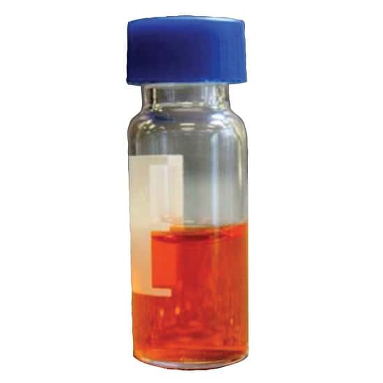 Cole-Parmer LCGC Screw Top Vials, Glass, 9 mm Short Thread, 2 mL, with Label Area, PTFE/Silicone Septum; 100/pk