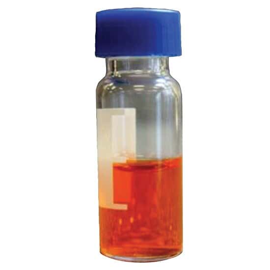 Cole-Parmer LCGC Screw Top Vials, Glass, 9 mm Short Thread, 2 mL, with Label Area, Pre-Slit PTFE/Silicone Septum; 100/pk