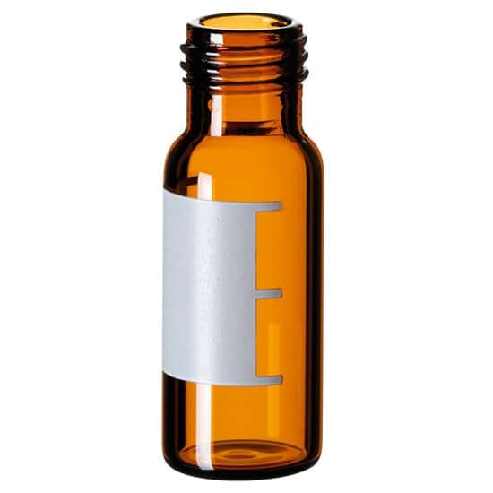 Cole-Parmer Vial, 2 mL, Amber Glass with Label, Silanized, 9 mm Short Thread; 1000/pk