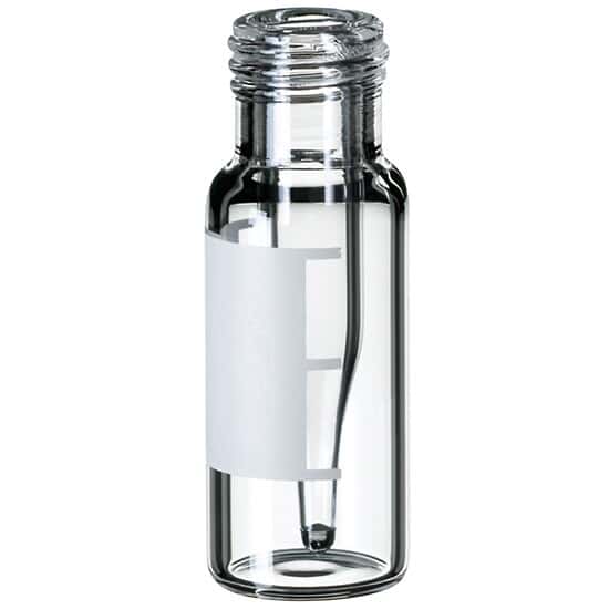 Cole-Parmer Vial, 0.35 mL, Glass with Fused Insert and Label, 9 mm Short Thread; 1000/pk