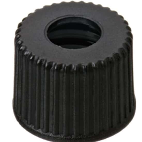 Cole-Parmer Screw Cap, Polypropylene, Black, 8 mm, Open, No Septa; 1000/pk