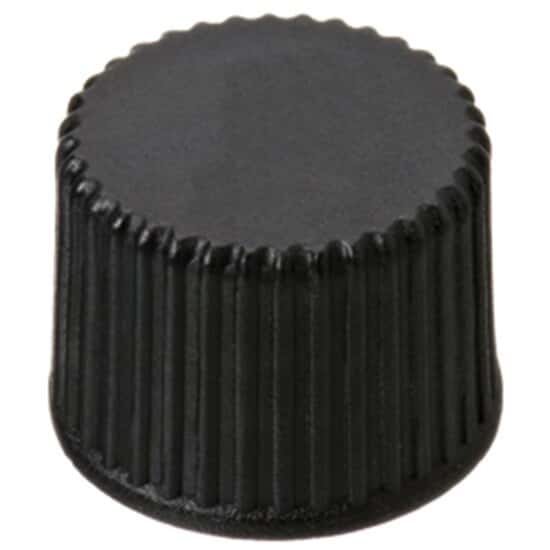 Cole-Parmer Screw Cap, Polypropylene, Black, 8 mm, Closed, No Septa; 1000/pk