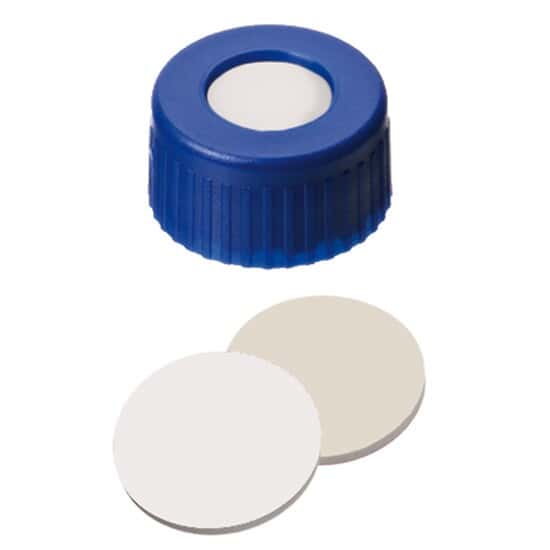Cole-Parmer Short Thread Cap, 9 mm, Open Blue Polypropylene, UltraBond ...