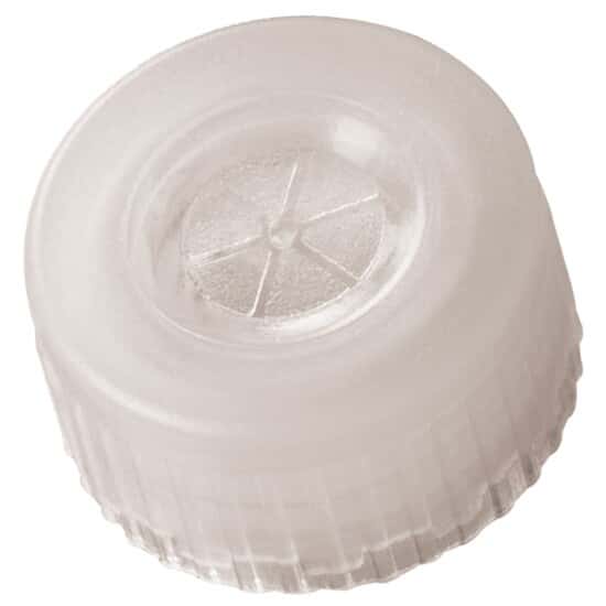 Cole-Parmer  Short Thread Cap, 9mm, Closed Transparent Polypropylene, Mass Spec Certified; 1000/pk