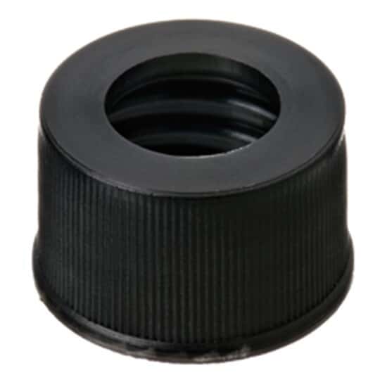 Cole-Parmer Screw Cap, Polypropylene, Black, 13 mm, Open, No Septa; 1000/pk