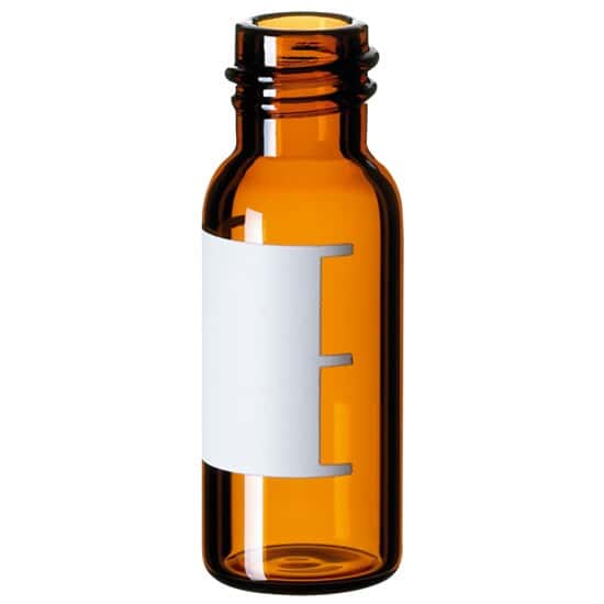 Cole-Parmer Screw-Thread Vial, Amber Glass with Label, 2 mL, 10 mm; 1000/pk