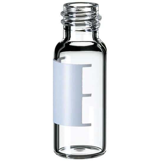Cole-Parmer Snap Top Vial, Glass with Label, 1.5 mL, Neck Dia. 11 mm; 1000/pk