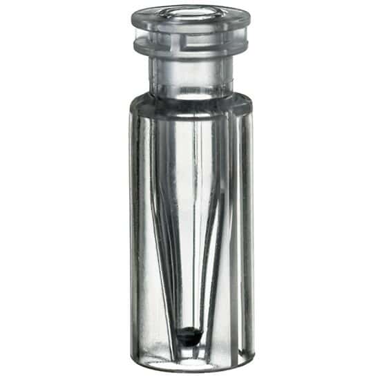Cole-Parmer Snap Top Vial with Fused Glass Insert, Polymethylpentene, 0.2 mL, Neck Dia. 11 mm; 1000/pk