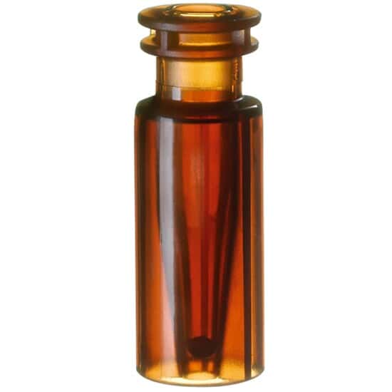 Cole-Parmer Snap Top Vial with Fused Glass Insert, Amber Polymethylpentene, 0.2 mL, Neck Dia. 11 mm; 1000/pk