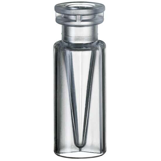 Cole-Parmer Snap Top Vial with Fused Silanized Glass Insert, Polymethylpentene, 0.2 mL, Neck Dia. 11 mm; 1000/pk