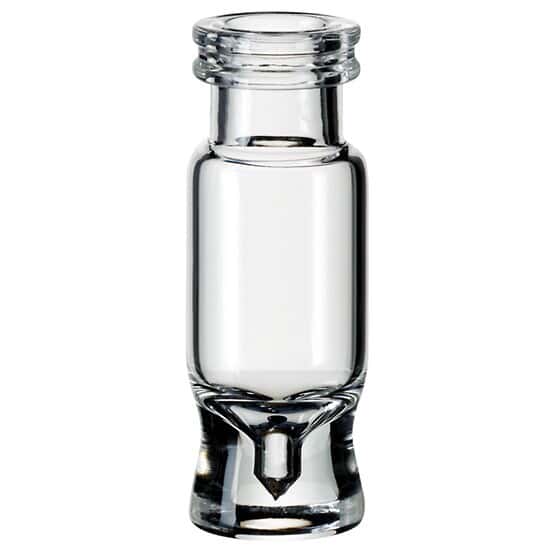 Cole-Parmer Snap Top Vial, Glass, Total Recovery, 0.9 mL, Neck Dia. 11 mm; 1000/pk