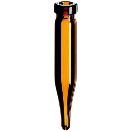 Cole-Parmer Crimp Vial, Amber Glass, 0.7 mL, 8 mm, Conical Bottom; 1000/pk