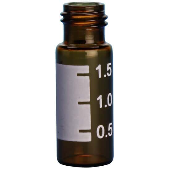 Cole-Parmer Wide Neck Vial, Amber, 2 mL, 9 mm Thread