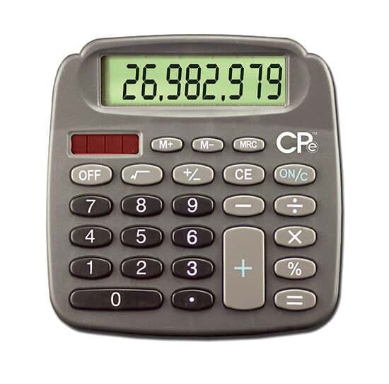 Cole-Parmer Solar/Battery Powered Calculator, 8-Digit; 1/Ea