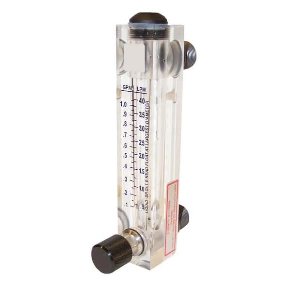 Cole-Parmer Flowmeter, 0.1 to 1.0 GPM, (0.5 to 4.0 LPM), 1/4