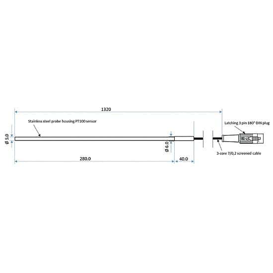 Cole-Parmer AZ6706 Digital Controller Temperature Probe; 400°C