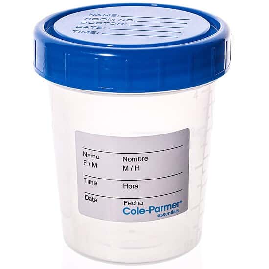 ColeParmer Essentials Graduated Sample Container, PP, 4 oz, Sterile