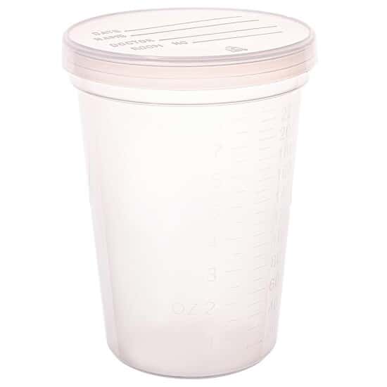 ColeParmer Essentials Graduated Sample Container, PP, 8 oz, Nonsterile