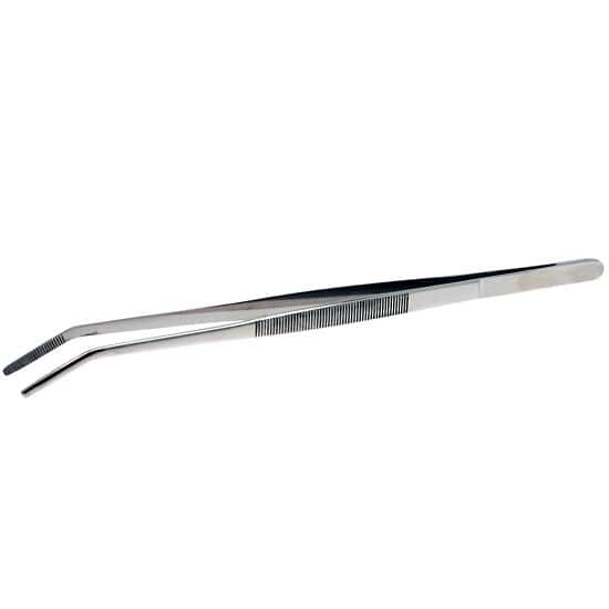 ColeParmer Essentials Stainless Steel Tweezers, Bent Blunt Tips