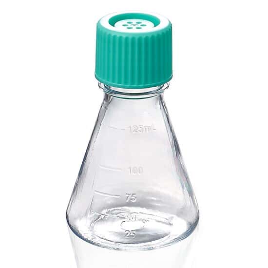 ColeParmer Essentials Erlenmeyer Flask, PETG, Sterile, Vent Cap, 125mL